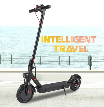 Eco-Cruise KDS-ES8-2 – 350W foldable scooter, 25 km/h, 25-35 km range, dual brakes, headlamp.